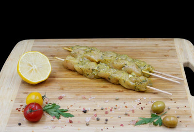 Brochettes de poulet thym citron